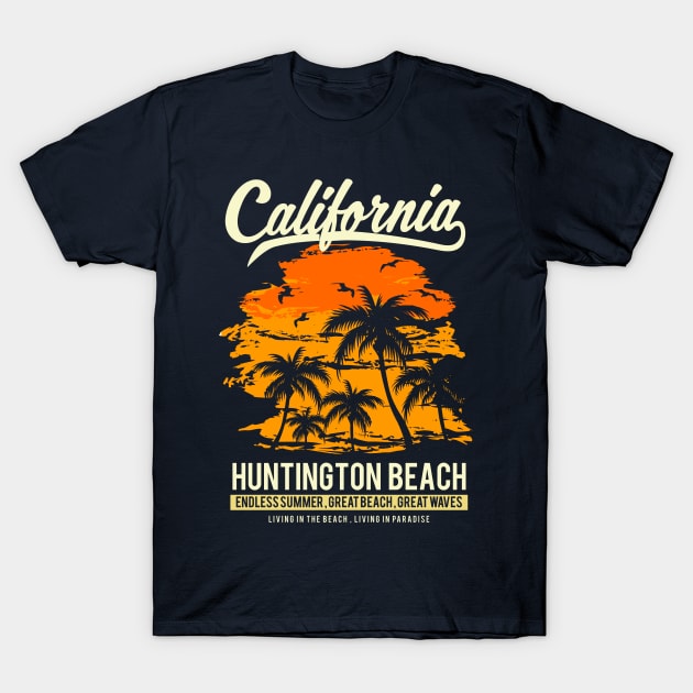 Huntington Beach California Sunset T-Shirt by Styleuniversal